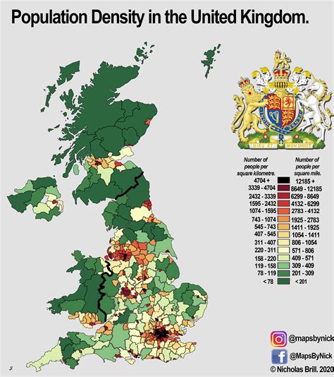 Population Density in the United Kingdom | About uk, Density, Map