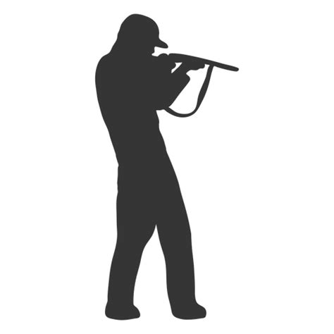 Hunter Gun Right Facing Aiming Silhouette Png And Svg Design For T Shirts