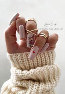 Captivating Valentine S Day Nail Designs Cute Teddy Bear Nude Nails