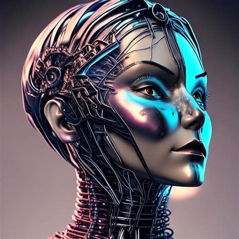 Un Modelo D De Un Robot Con Ojos Rojos Y Cabeza Plateada Foto Premium