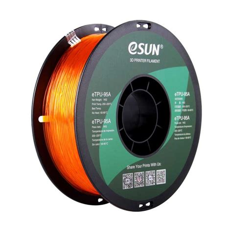 ESUN ETPU 95A Filament Orange Transparent 1 75 Mm 1 Kg Creedo3D