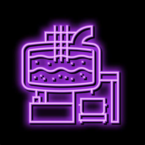 Electric Arc Furnace Steel Production Neon Glow Icon Illustratio