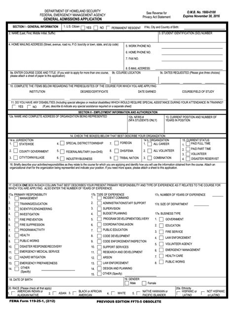 Fema Application 2012 2025 Form Fill Out And Sign Printable PDF