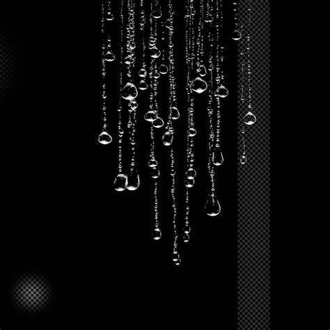 Premium Psd Water Droplets Falling Transparent Background