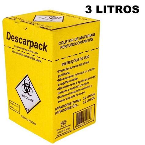 Caixa Coletora P Material Perfurocortante 3L Descarpack Coletor