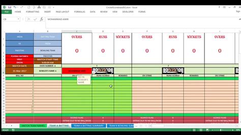10 Overs Cricket Score Sheet Dasloxa