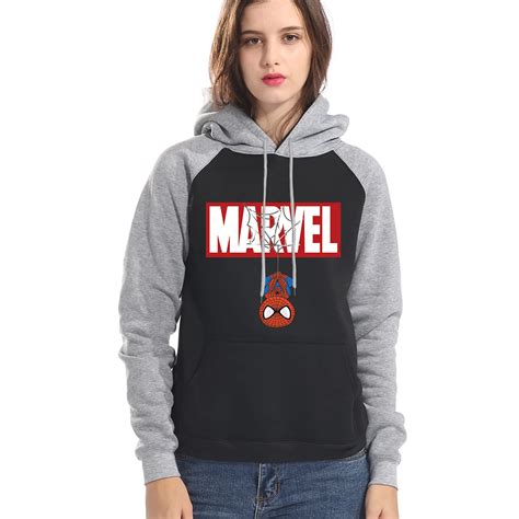 Marvel, супергерой, Человек-паук, женские толстовки, свитшоты, Осень ...