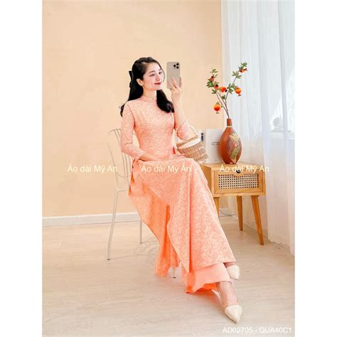 Sẵn hàng Áo dài gấm Thanh Liễu cao cấp màu không nhăn không xù sang trọng thanh lịch hot