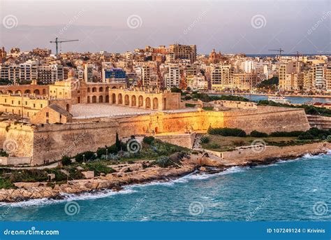 Malta Manoel Island Il Gzira Sliema And Marsans Harbour Stock Photo