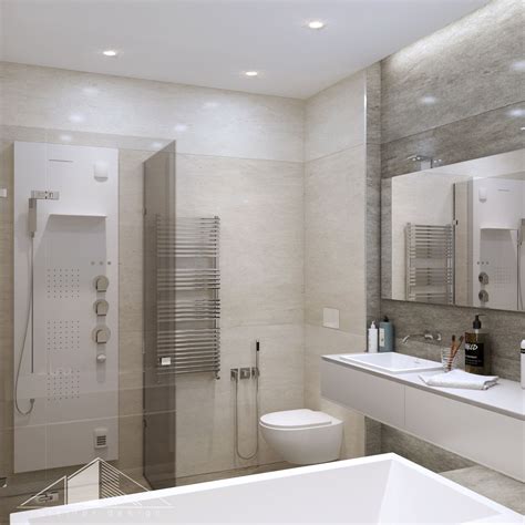 Дизайн интерьера совмещенного санузла. Минимализм. | Bathroom mirror ...