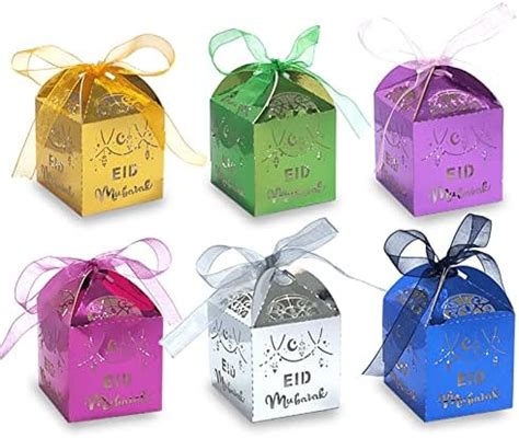 48 Pcs Eid Party Favors Includes 24 Pcs Ramadan Eid Mubarak Treat Boxes