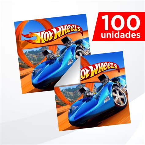Adesivos Quadrados Cm Festa Hot Wheels Shopee Brasil