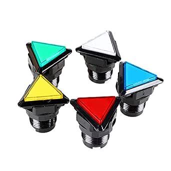 EG STARTS 5X Arcade Buttons Triangle LED Illuminated Push Button Switch