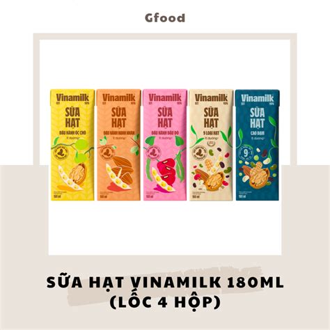 Vinamilk Sữa Hạt Lốc 4 Hộp 180ml (9 Loại Hạt, Cao Đạm, Đậu Nành Mix: Óc ...