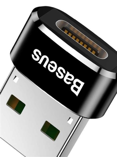 Коннектор BASEUS Type-C Female to USB Male CAAOTG-01, 3A, черный ...
