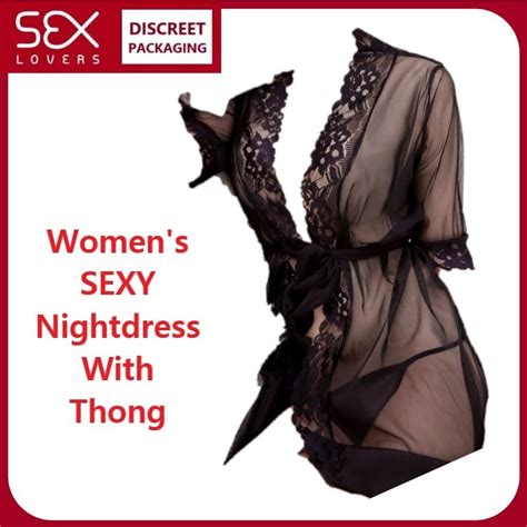 Color Black With Thong Women S Lace Sex Nighties Split Dress Sexy Underwear For Women Shopee