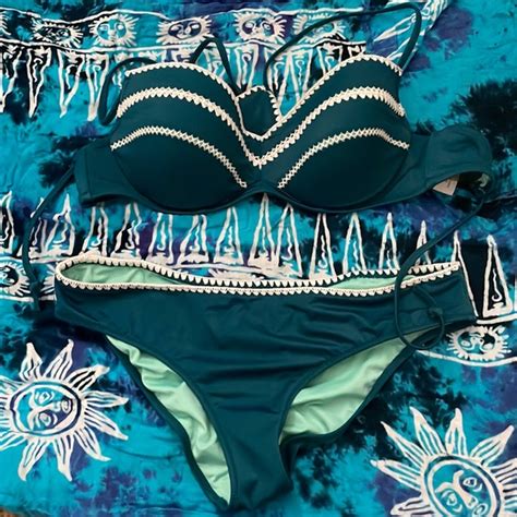 Shade Shore Swim Shade Shore Teal Bikini Cm Plus Cover Up