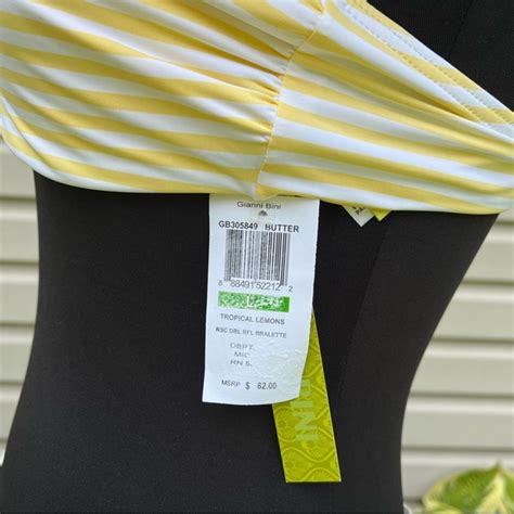 Gianni Bini Swim Nwt Gianni Bini Lemon Print Striped Ruffle Bikini Swimsuit Bathing Suit