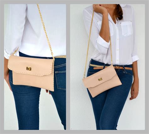 Leather Purse Nude Leather Clutch Handmade Leather Bag Etsy