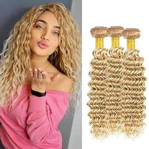 Amazon Nuailisex Honey Blonde Deep Wave Bundles Human Hair P27 613 Honey Blonde Bundles 16