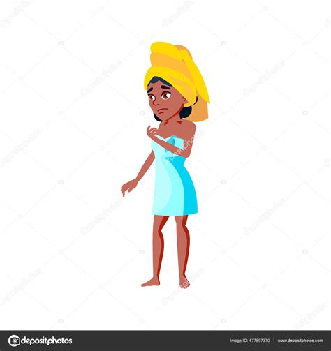 Sad Woman Waiting Hot Water In Bathroom Cartoon Vector Stock Vector By Pikepicture
