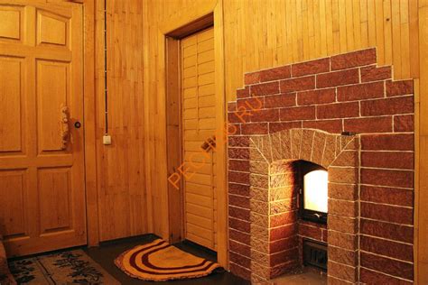 Отделка печи в бане декоративным камнем