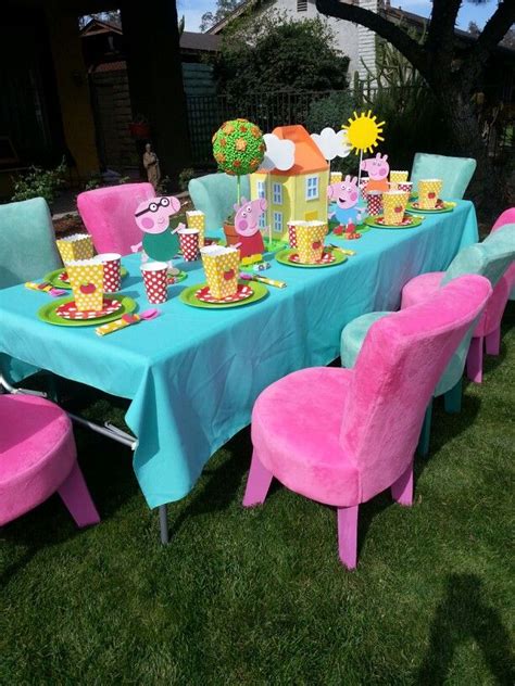 Peppa Pig party setup | Peppa pig birthday party decorations, Peppa pig ...