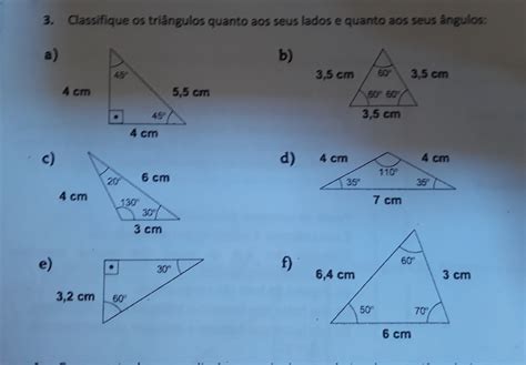 Classificação De Triangulos Exercicios - NAZAEDU