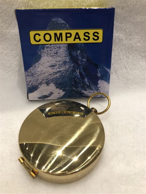 Solid Brass Pocket Compass Key Centre Engravables Guelph Ontario