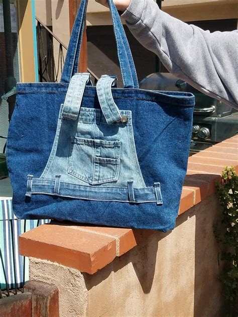 Denim Upcycled Overall Tote Bag