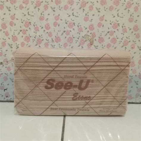 Jual Tissue Tisu Tisue Kasar See U Econo Brown Hand Towel Multifold