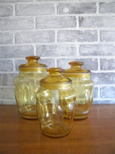 Trio of Vintage Amber Glass Container Jars with Lids – Haute Juice