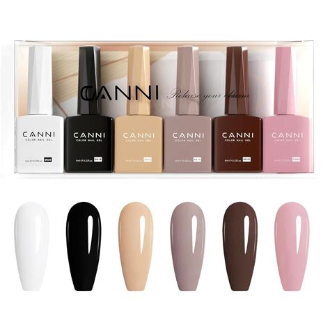 Amazon CANNI Ml Hema Free White Black Fall Gel Nail Polish Set Pcs White Black Nude Pink