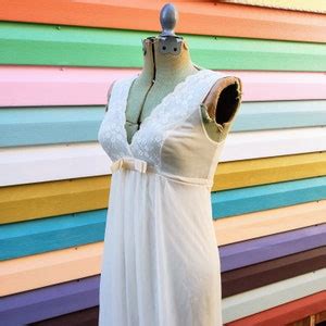 Vintage 50s Shadowline Cream Nightgown Lace Lingerie Etsy