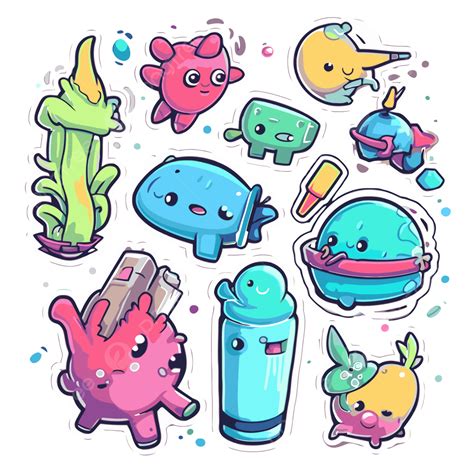 Kumpulan Stiker Anak Lucu Clipart Vektor Desain Stiker Dengan Penanda