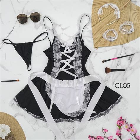 Jual DISKON GEDE KOSTUM SEXY LINGERIE FRENCH MAID COSTUM COSPLAY PELAYAN HITAM CL KUALITAS