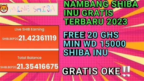 FREE MINING SHIBA INU TERBARU 2023 100 SUPPORT GRATISAN YouTube