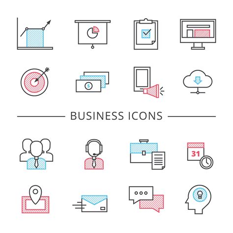 business  icons set  vector art  vecteezy
