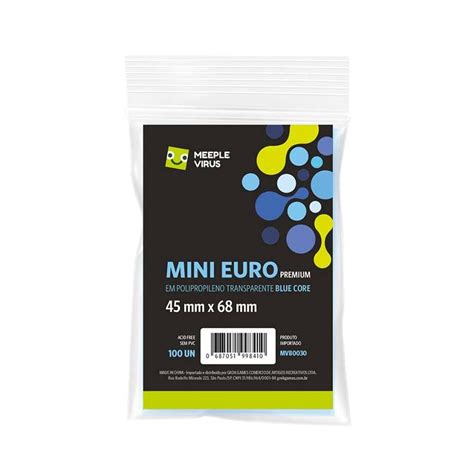 Sleeves Mini Euro - Sleeves Mini Euro Premium 45 x 68 mm Blue Core - Meeple Virus (Grok ...