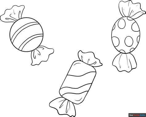 Candy Coloring Page Easy Drawing Guides
