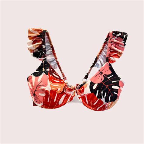 Bikini Top Con Varillas Rose Leaves