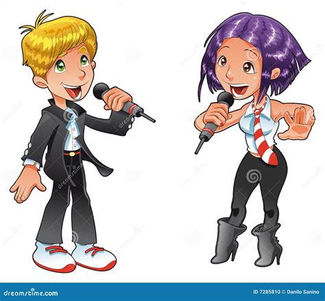 Il Cantante Illustrazione Vettoriale Illustrazione Di Famiglia 7285810