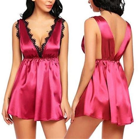 Nuisette Femme Plus Size Sexy Dentelle Vêtements De Nuit Lingerie Temptation V Neck Sous