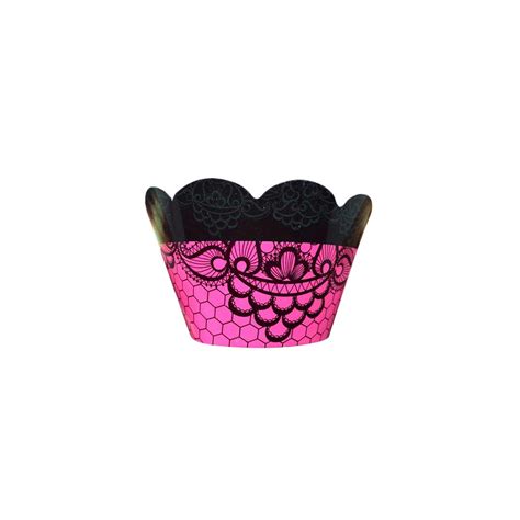 Forma Para Cupcake Ch Lingerie Rosa E Preto Und