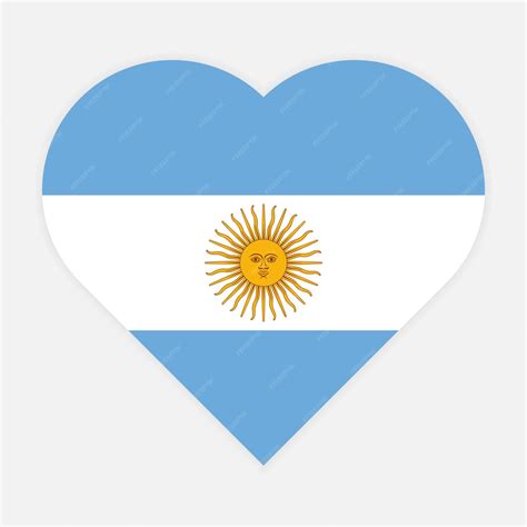 Premium Vector | Argentina flag in heart shape
