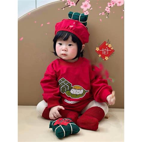 size sơ sinh đến kg Set bộ bánh chưng xanh áo đỏ kèm mũ cho bé hot hit bộ nỉ mùa đông cho