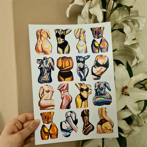 Multi Babe Nude Poster Empowering Nude Art Body Positive Etsy