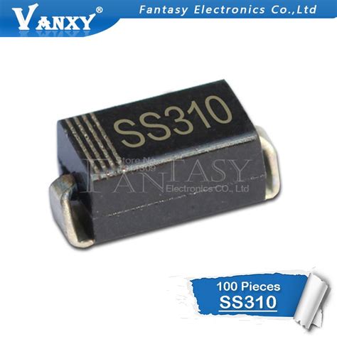 100PCS SS310 SMD SR310 Schottky Barrier Rectifier Diode 3A 100V DO ...