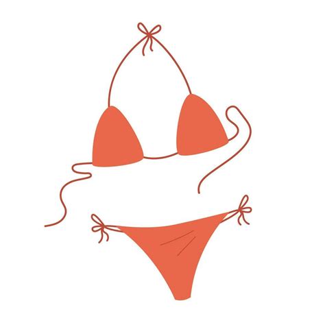 Women Bikini Flat Vector Illustration Female Stylish Swimwear Fashion Swimsuit Vector