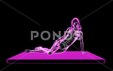 Nude Woman Reclining On Side X Ray Image Graphic